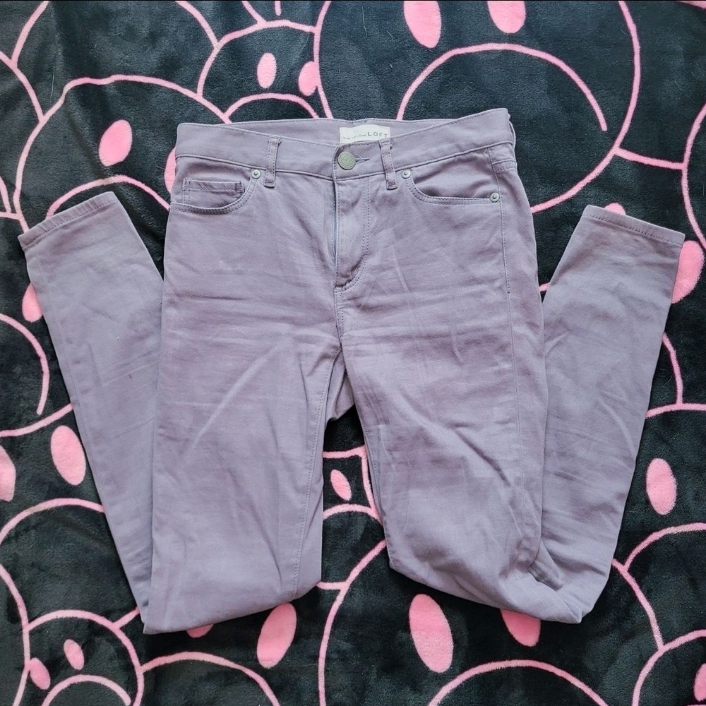 LOFT Lavender Grey purple skinny jeans pants